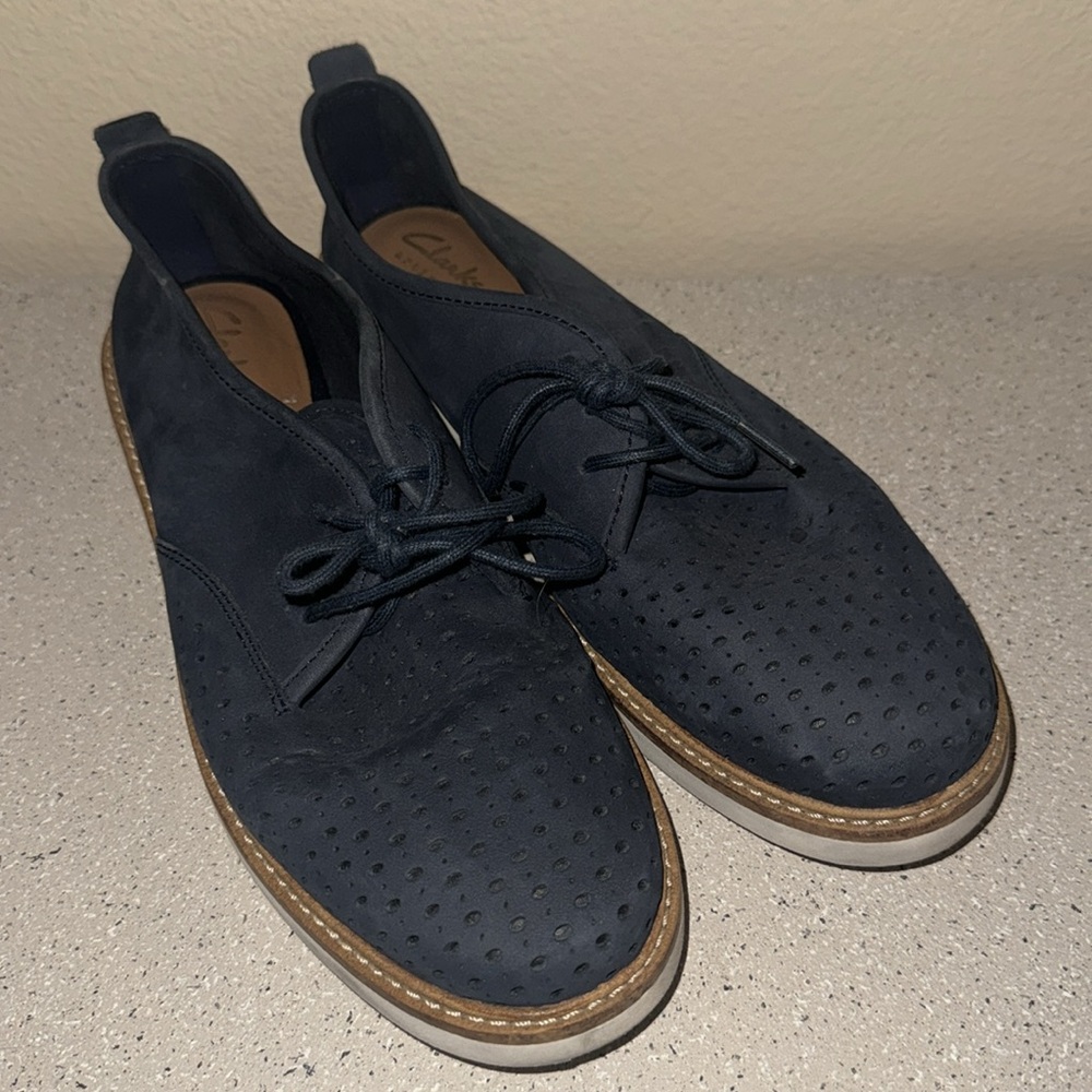 Clark’s‎ Women’s Artisan Navy Nubuck Glicks Resetta Shoes Size 8 - Picture 2 of 9